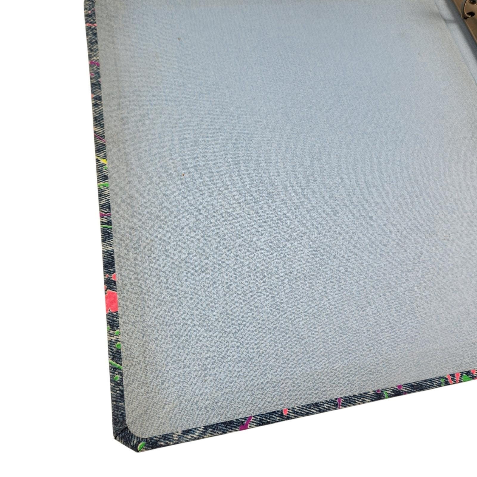 Vintage 80s/90s 1.5″ 3 Ring Binders (2) Pop Art Paint Splatter Fabric Retro