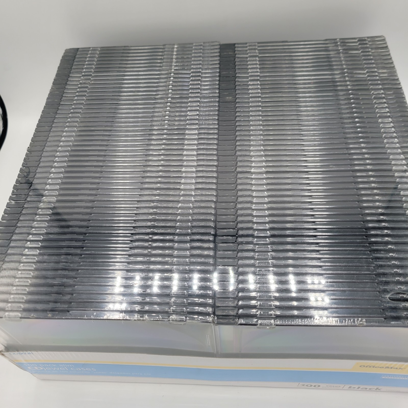 100 Pack Of Office Max Slim Black CD Jewel Cases Sealed