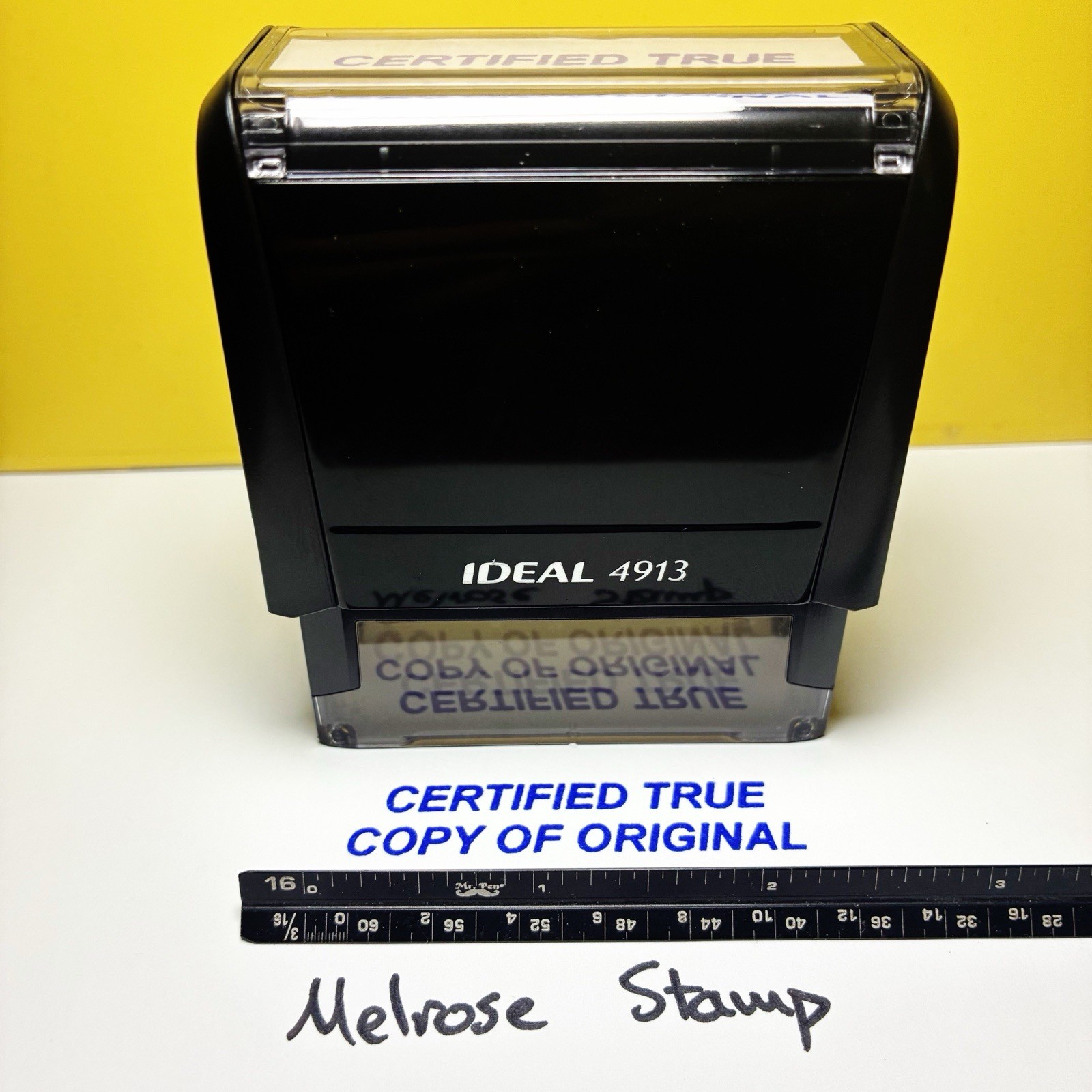 Certified True Copy Of Original Rubber Stamp Blue Ink Ideal 4913