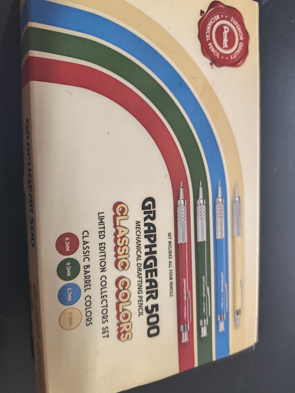 Pentel GraphGear 500 Limited Edition 4 Count (Pack of 1), Multicolor