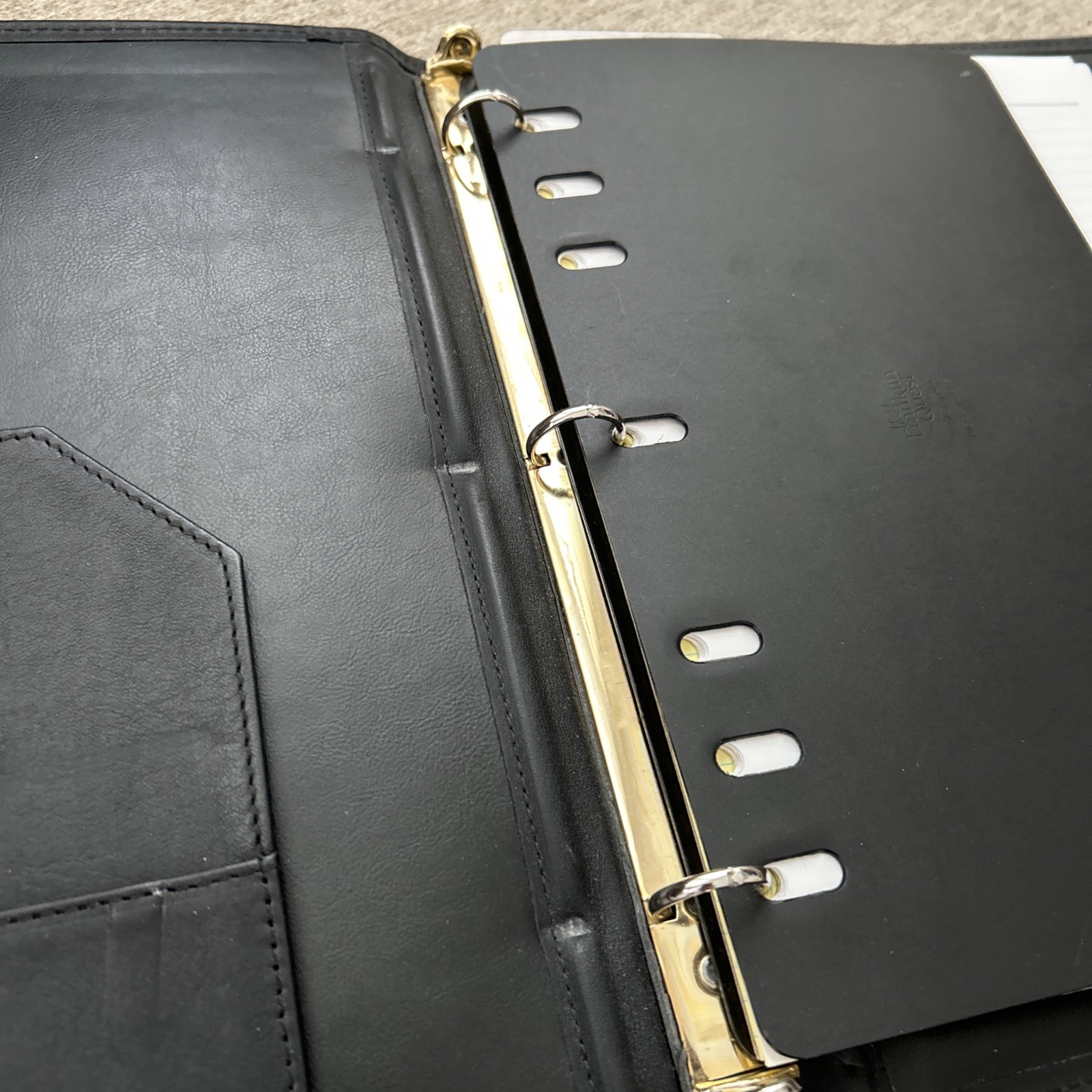 McKinley Made In America Black Leather Open 3-Ring Binder/Organizer/Legal Folio