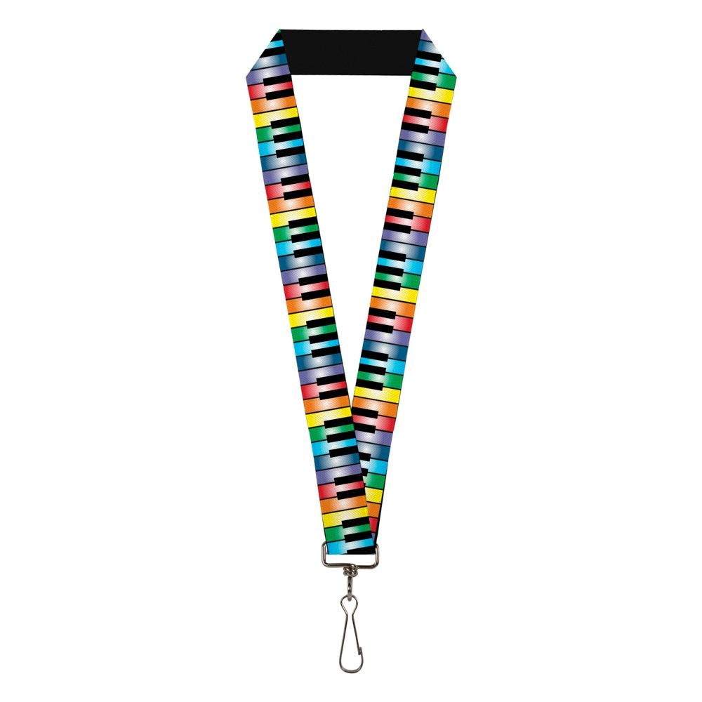 Buckle-Down unisex adults Buckle-down Lanyard – Piano Key Chain, Multicolor, Sta