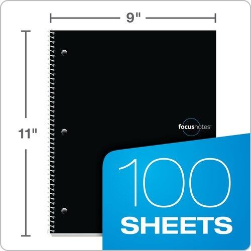 TOP90223 Oxford® FocusNotes™ 1-Subject Notebook, 9″ x 11″, 100 Sheets