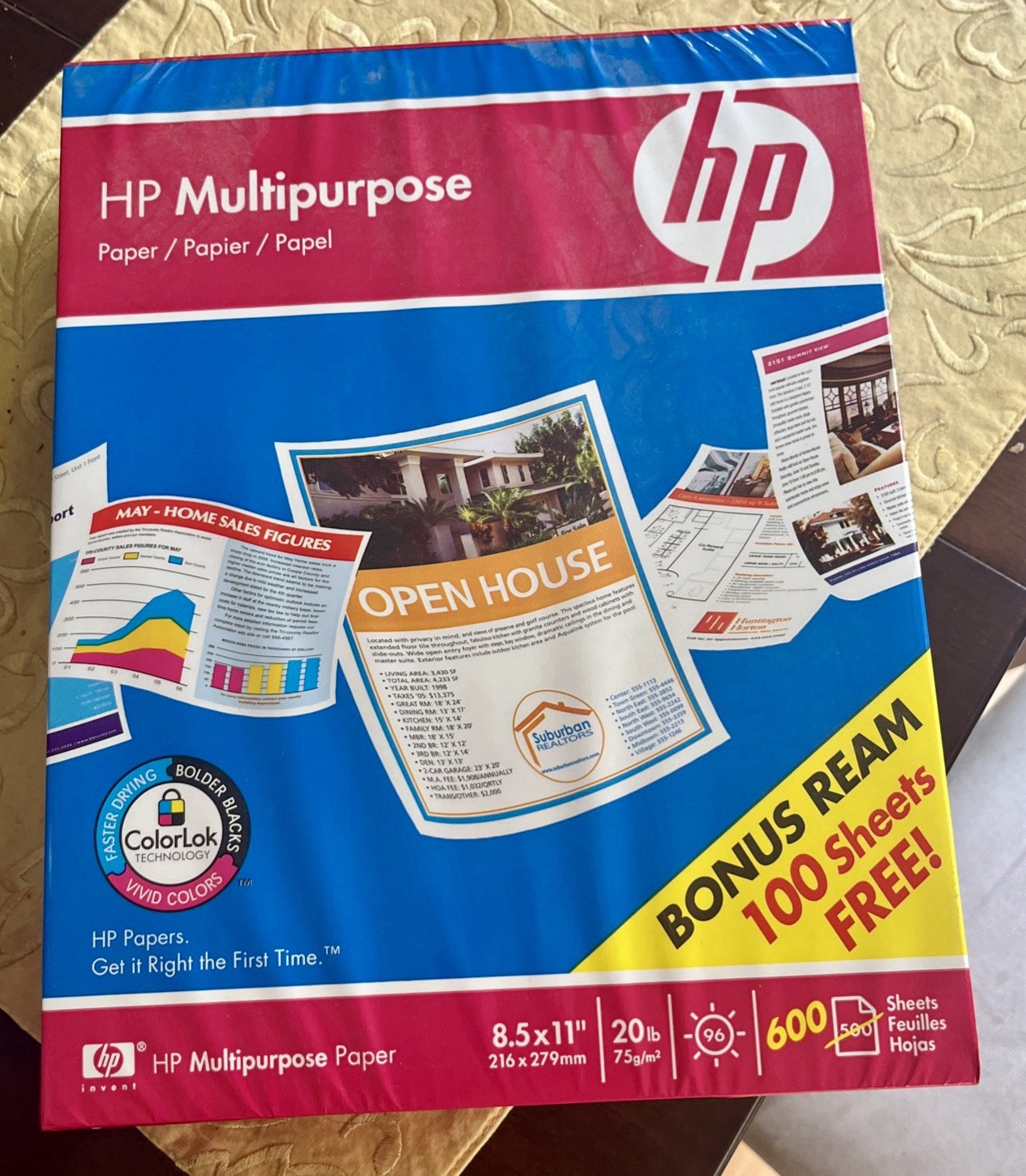 Hp Multipurpose 20Lb Printer Copy Paper 600 Sheets Usa Made Brand New In Pack
