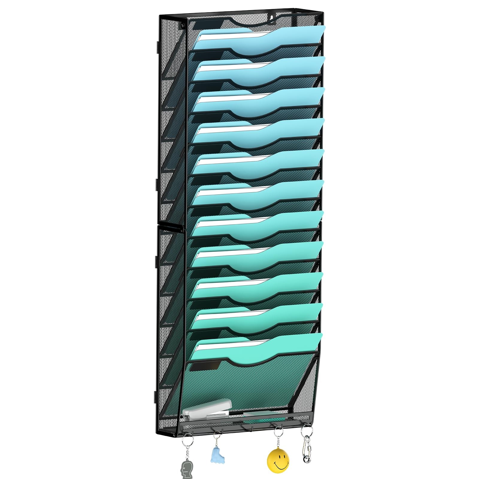 Gawerk 13-Tier Wall File Organizer Hanging Wall File Holder Wall Mount Paper …
