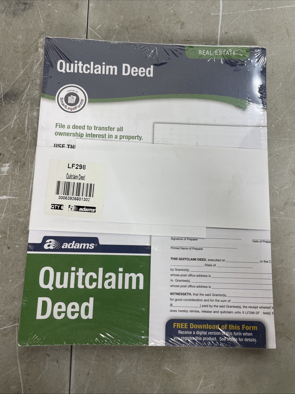 Adams Quitclaim Deed, Forms and Instructions (LF298) , White