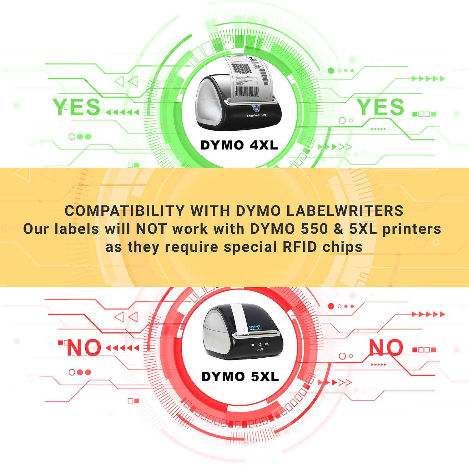 DYMO LW 1744907 4XL 4×6 (4″x6″) Direct Thermal Labels – (2) Rolls of 220