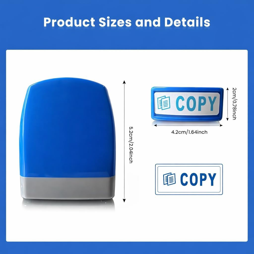 8PCS Office Stamps Set, Paid Scanned Approved Copy Faxed Completed Entered Retur