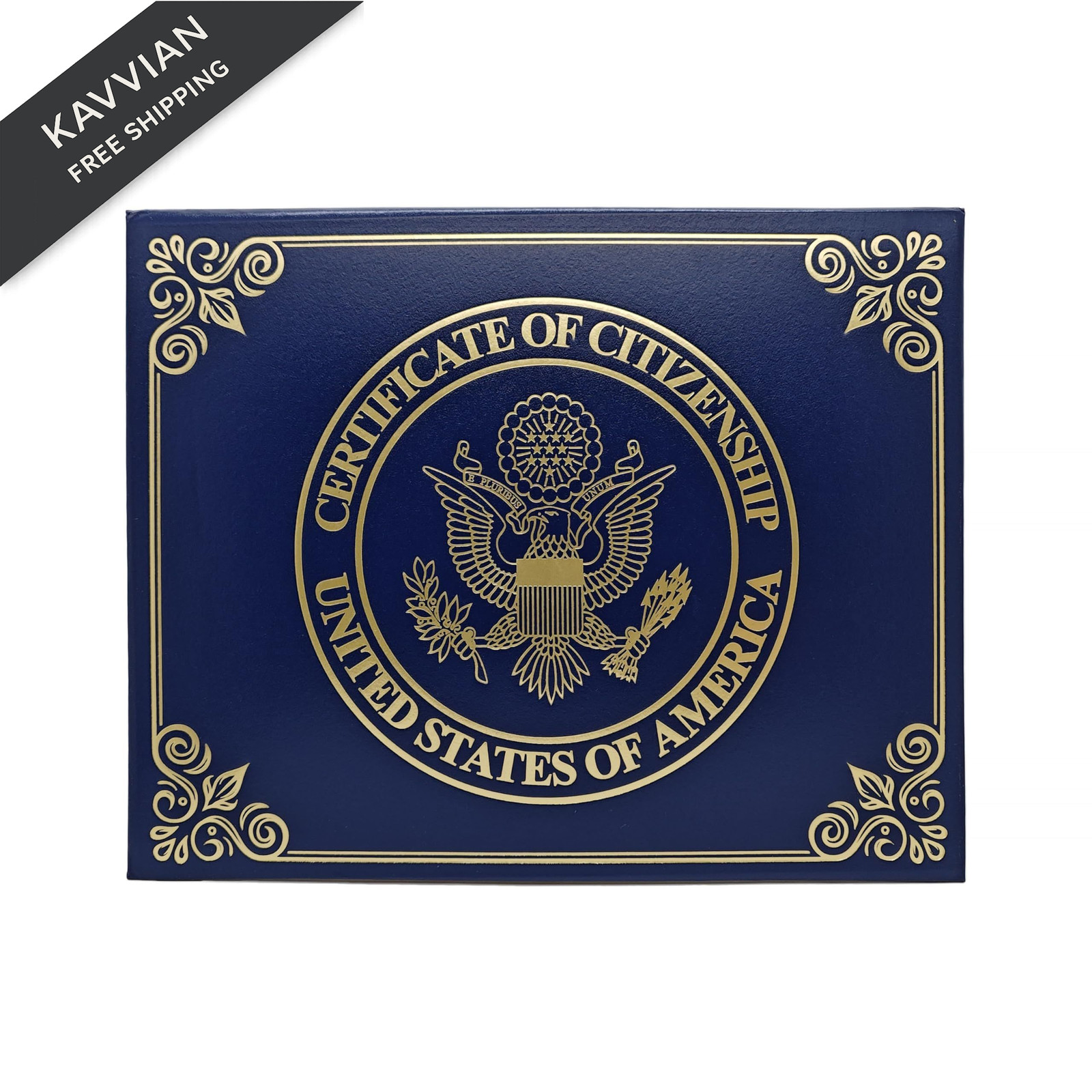 US Citizenship Certificate Holder – Padded Cover with Gold Seal -…