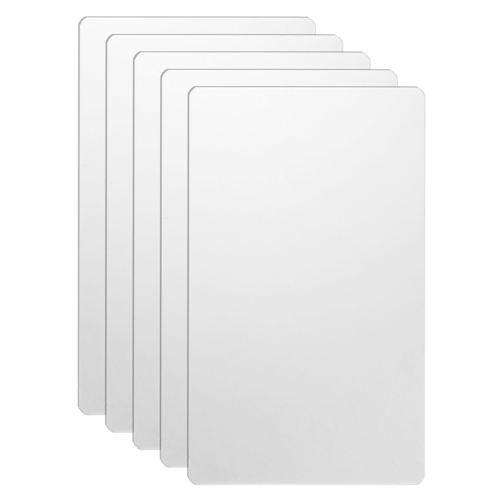5pcs Metal Business Cards Blanks 3.9×2.4×0.02 Inch Mirror Laser Engrave White
