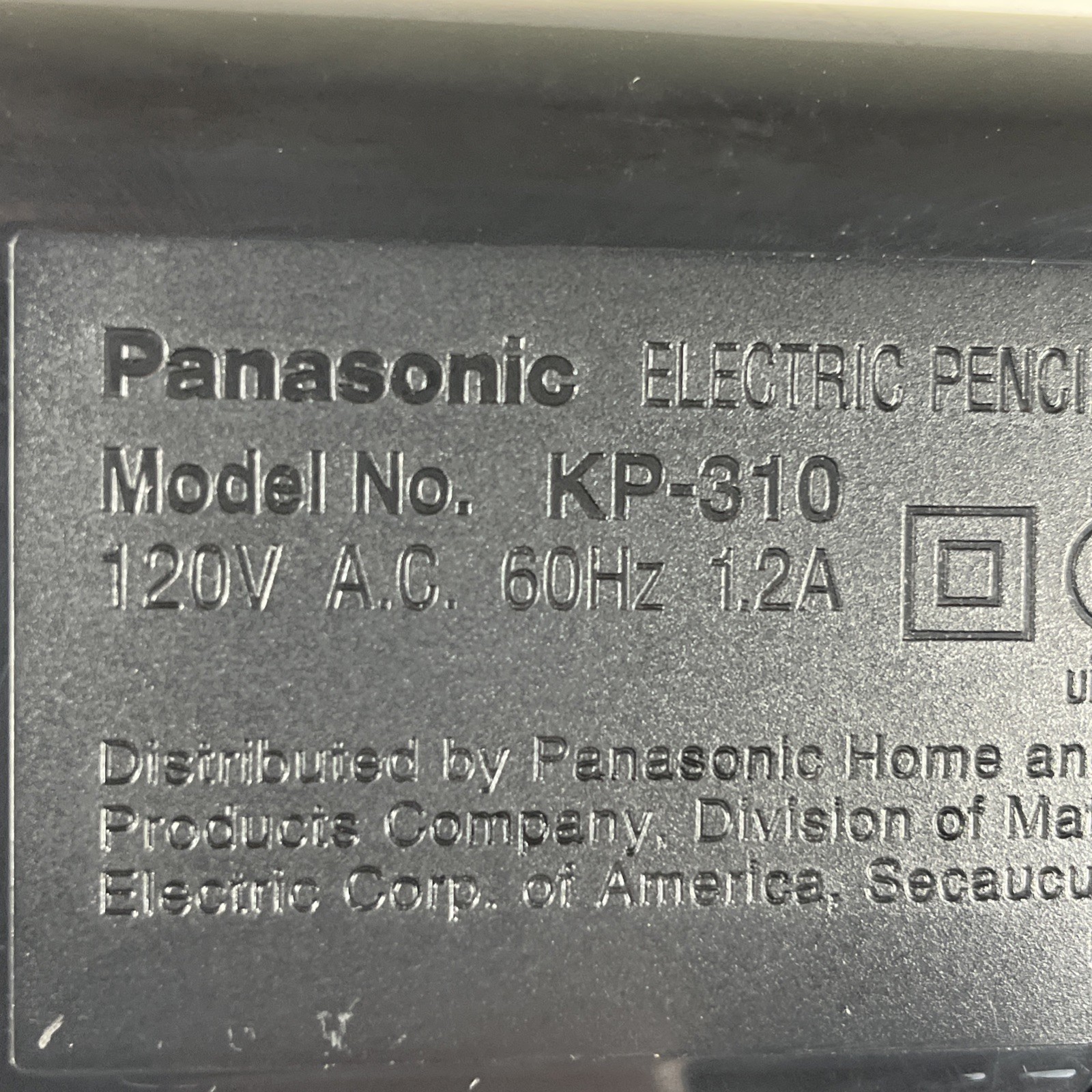 Panasonic KP-310 Auto-Stop Electric Pencil Sharpener Black Tested Works Well