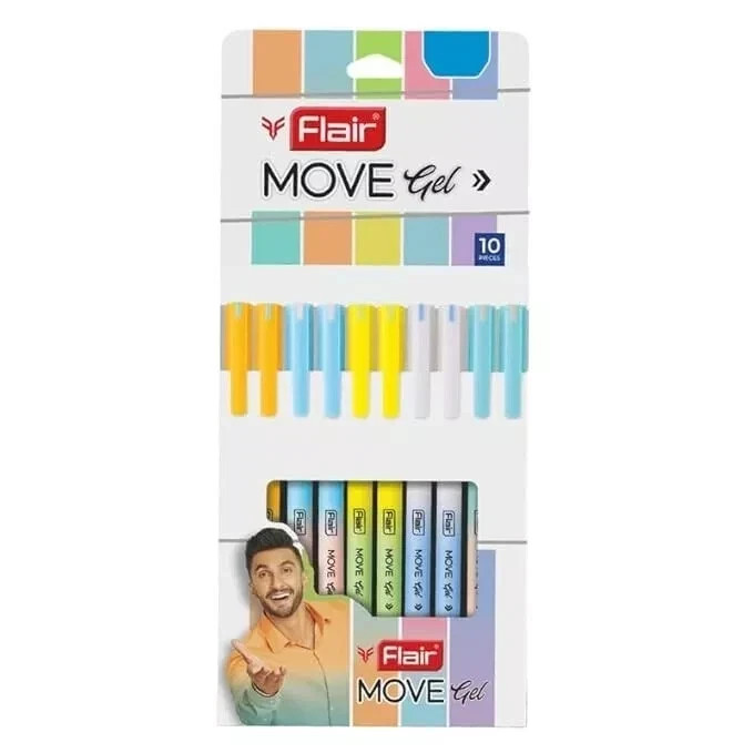 Flair Move Gel Pen Blue Ink Minimalistic Matt Finish – Free Shipping to US, 10x