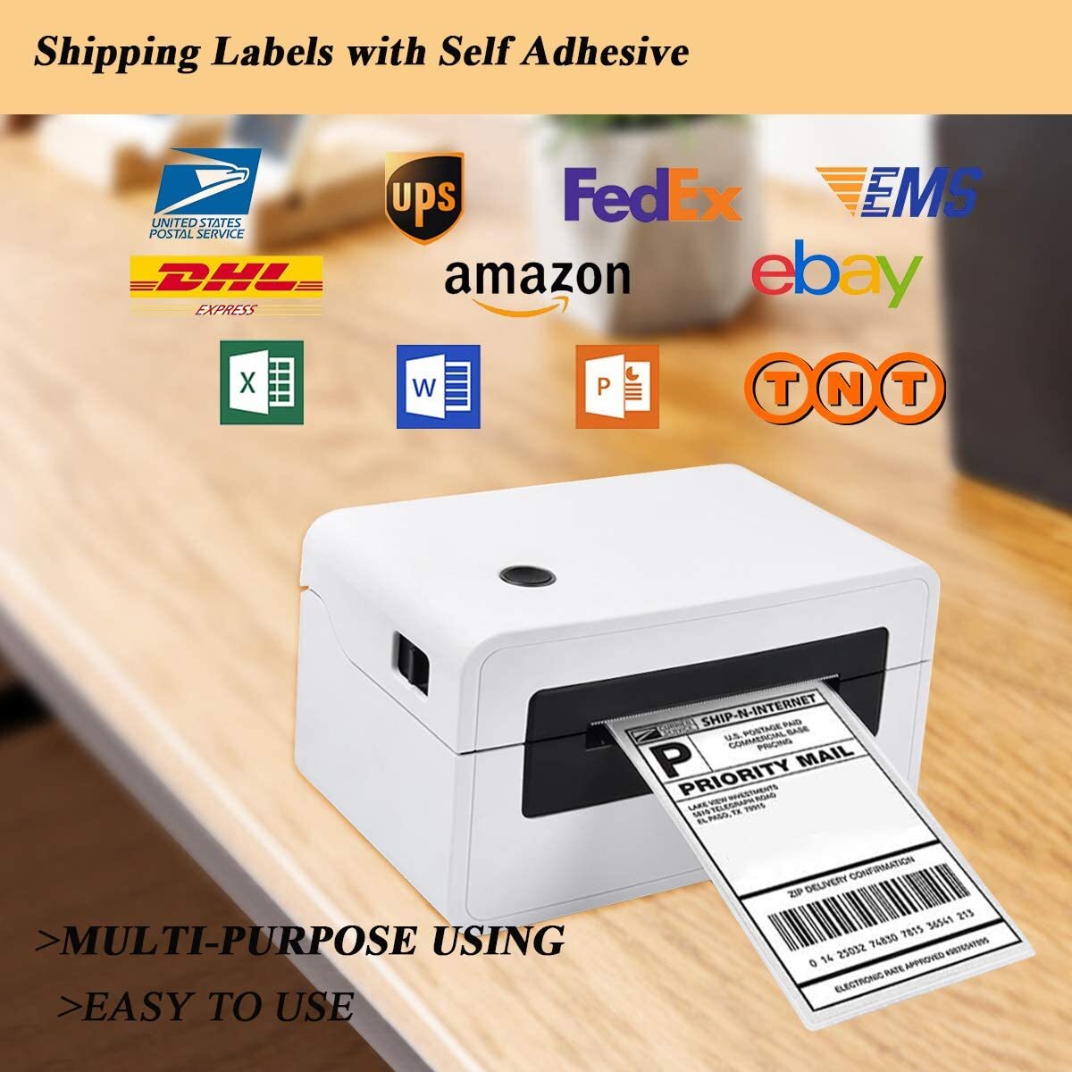 500-10000 Shipping Labels Fanfold 4×6 Direct Thermal for Zebra Rollo Printer UPS