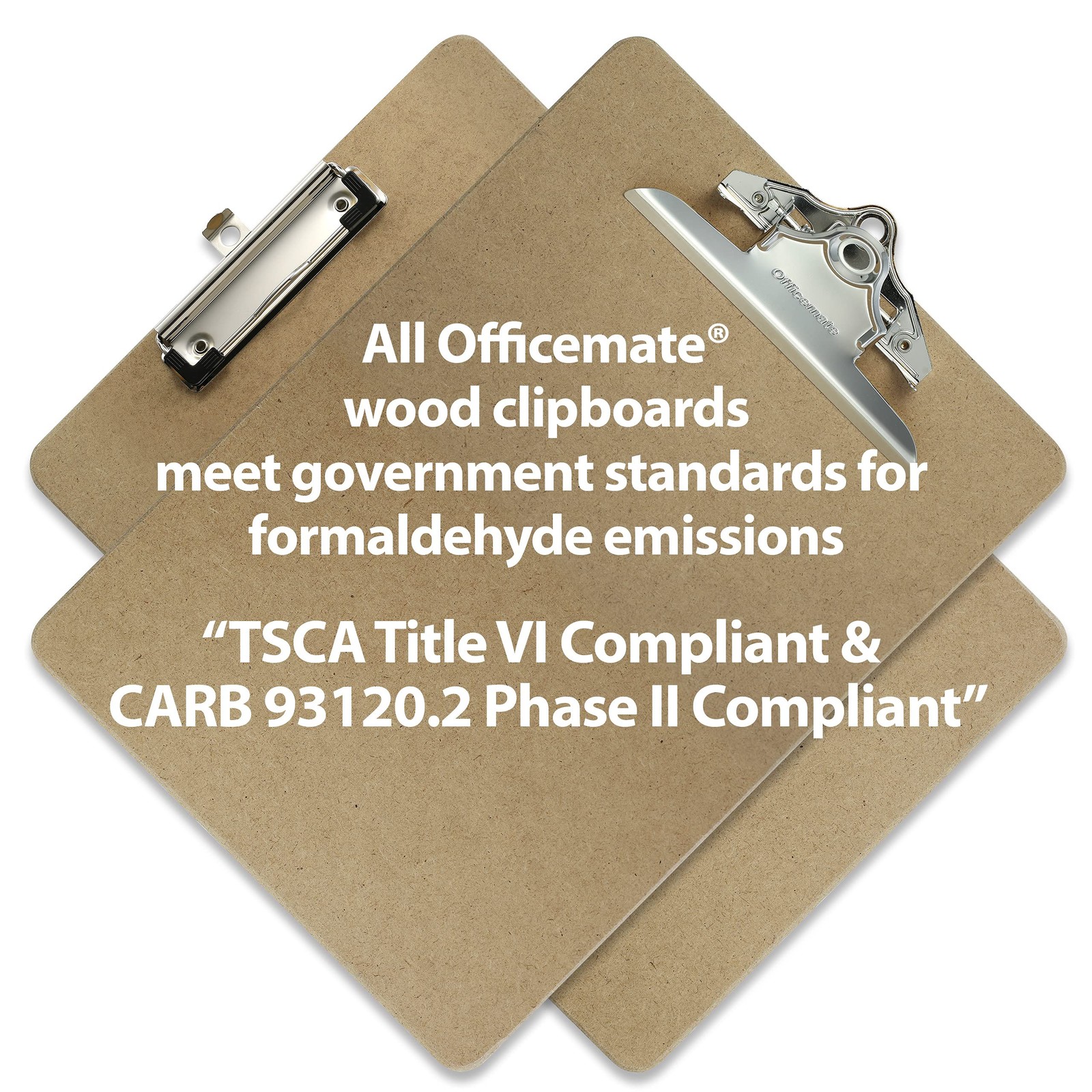 Officemate Recycled Wood Clipboard, Letter Size, Low Profile Clip, 9 x 12.5