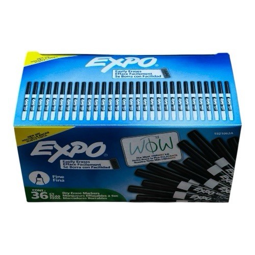 36 Markers Expo Black Fine Bullet Point Dry Erase Markers Whiteboard Markers