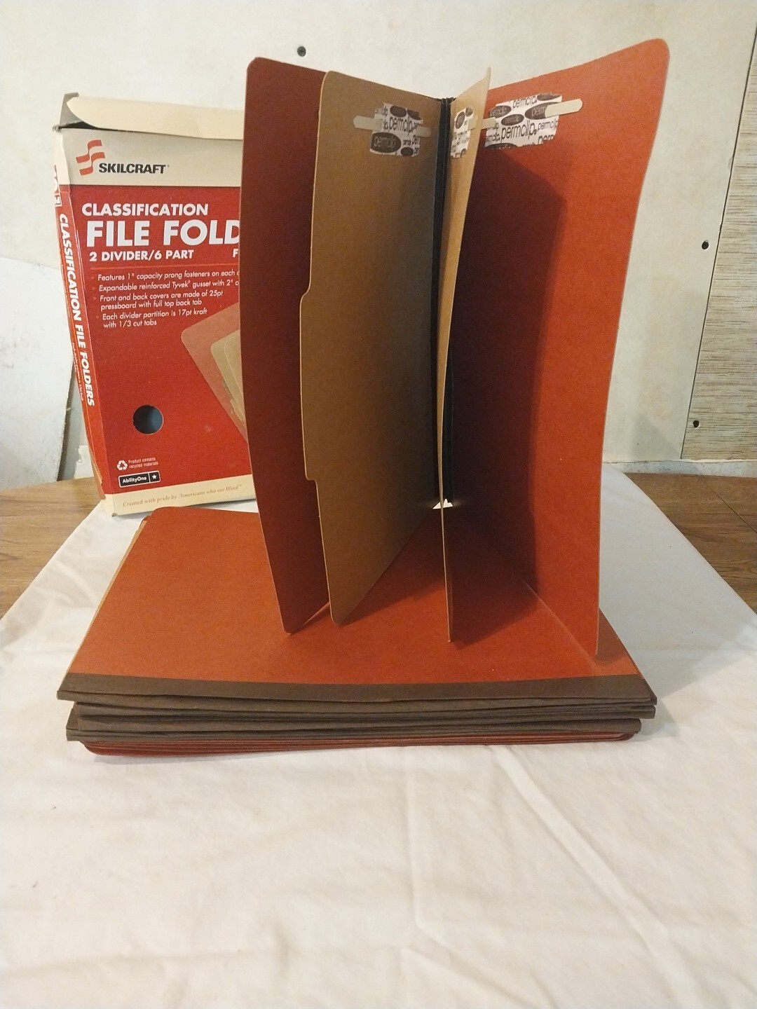 Skilcraft Classification File Folders 2 Dividers 6 Part Full Top Tab Letter Size