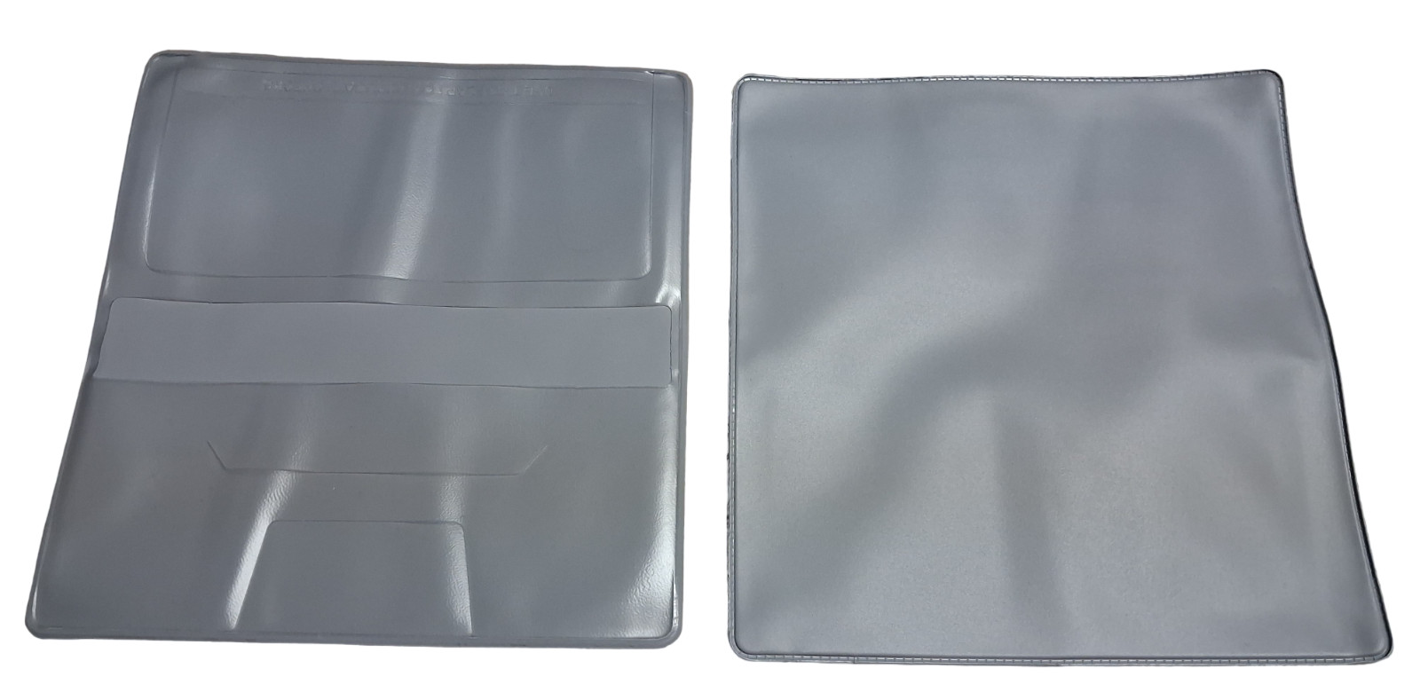 1 Gray Vinyl Checkbook Cover Standard Top Stub 6- 1/4″ x 3-3/8″ New