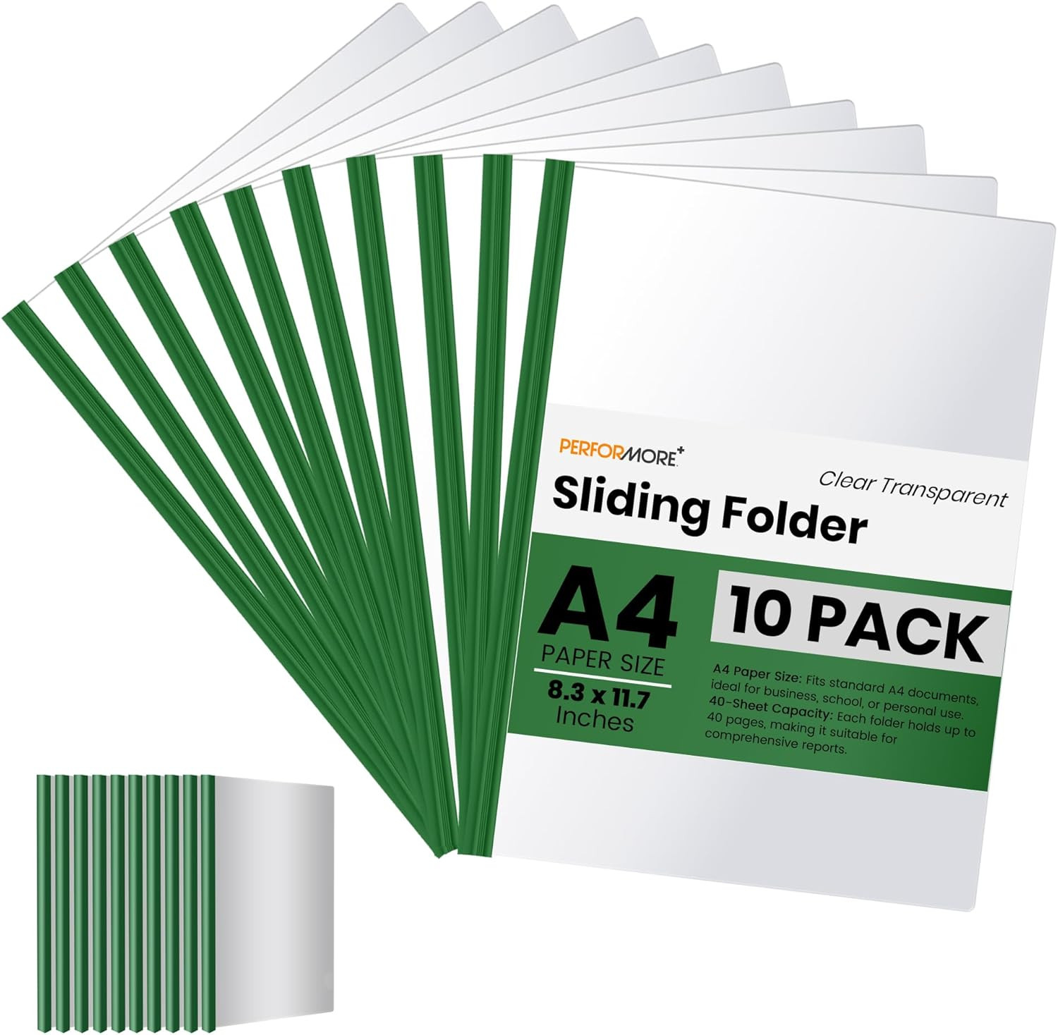 Clear Report Covers, 10 Pcs Transparent Presentation File Folders, Plastic File