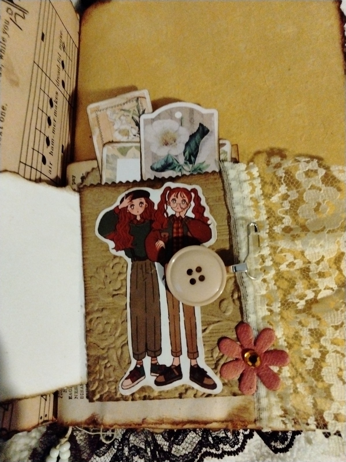 Handmade Hard Covered ” Friend ” Junk Journal