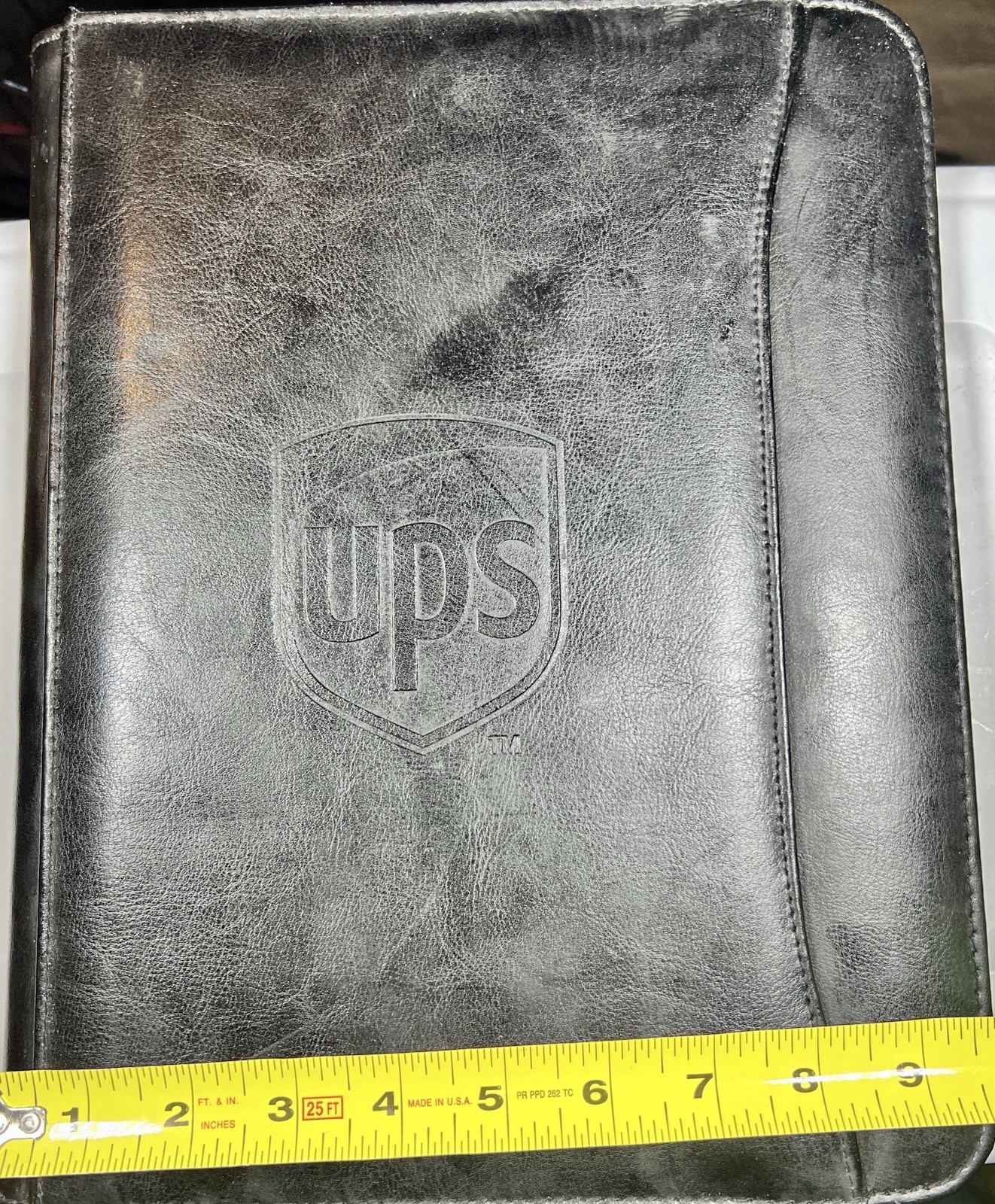 UPS Leather Padfolio Portfolio Black Leed’s Business Organizer Notebook Holder X