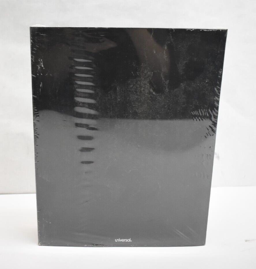 Universal Laminated Two Pocket Folder Cardboard Paper Black 11″ x 8-1/2″ 25 Pack