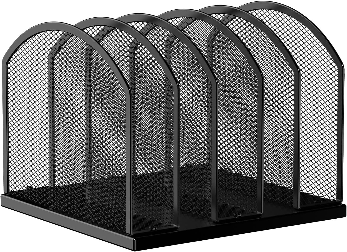 Gawerk 5-Section Vertical Desktop Organizer Mesh File Folder Sorter Black