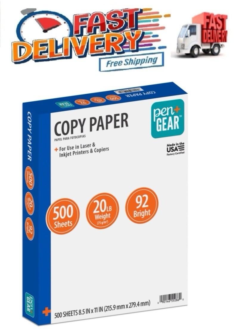 Pen+Gear Copy Paper, 8.5″ x 11″, 92 Bright, White, 20 lb., 1 Ream (500 Sheets)
