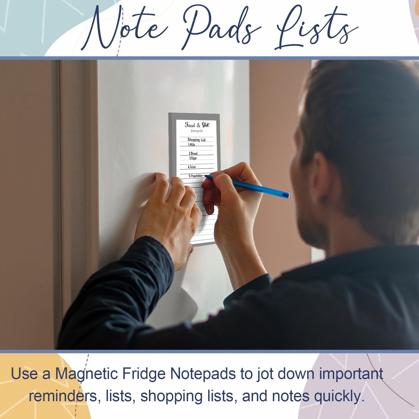 2 Pack Magnetic Notepads for Refrigerator, 100 Pages/BookGrocery List Magnet …