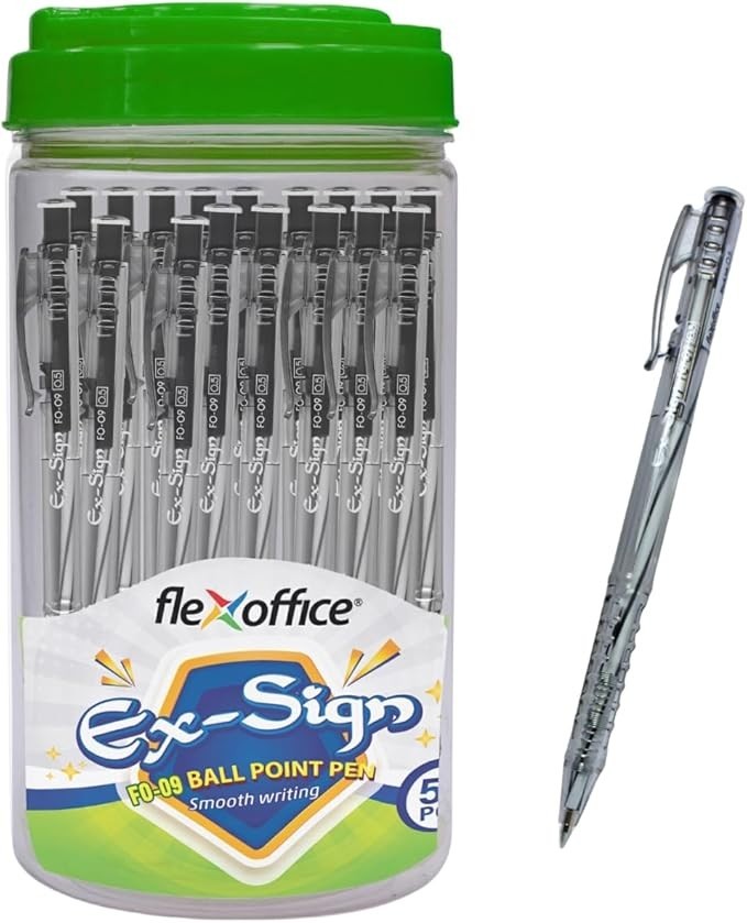 Ballpoint Pens, Black Ink, 0.5mm Fine Point, 50 1 Count (Pack of 50),
