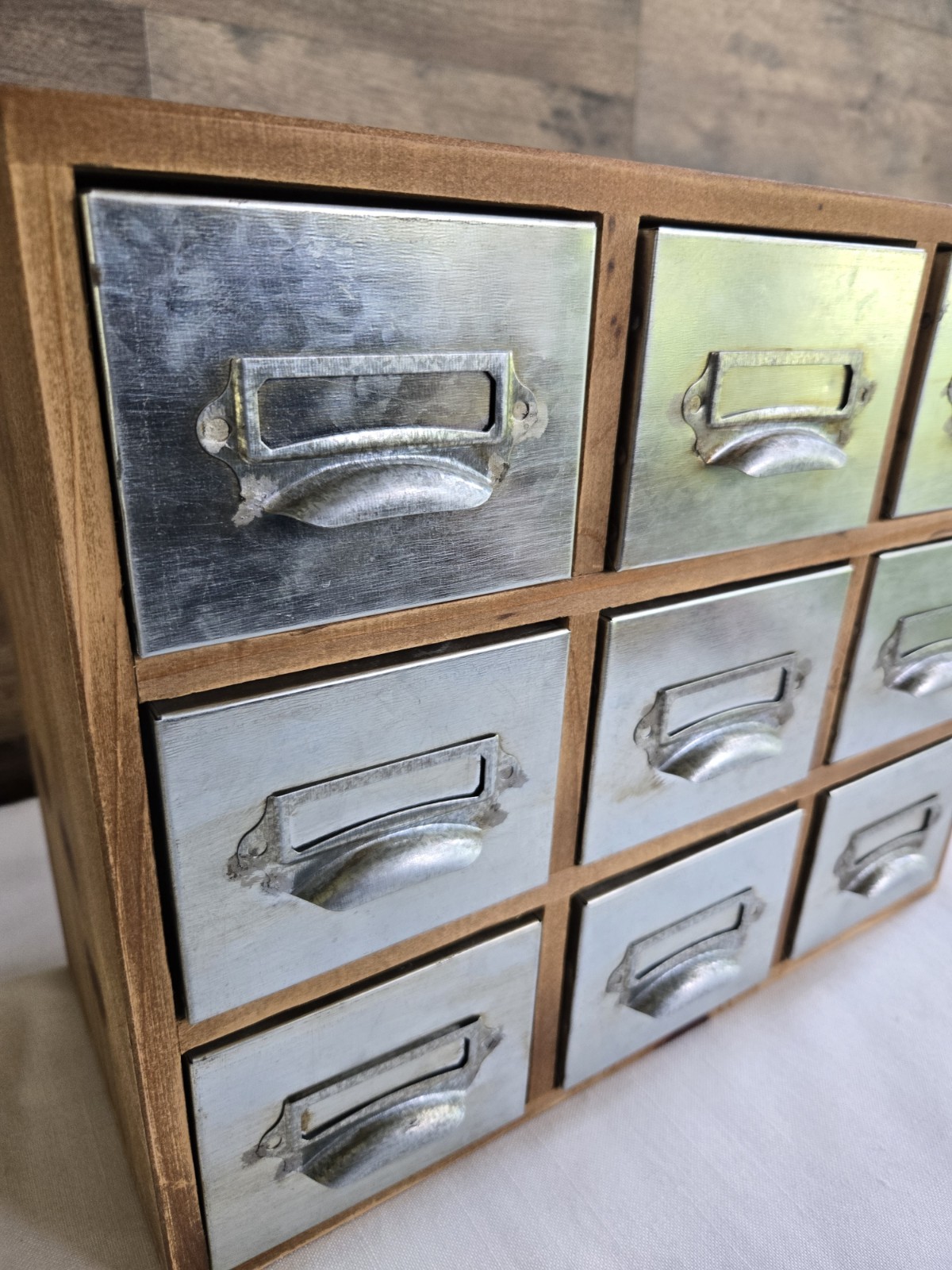 Standard General Store 9 Drawer Wood Metal Apothecary Cabinet Organizer Storage