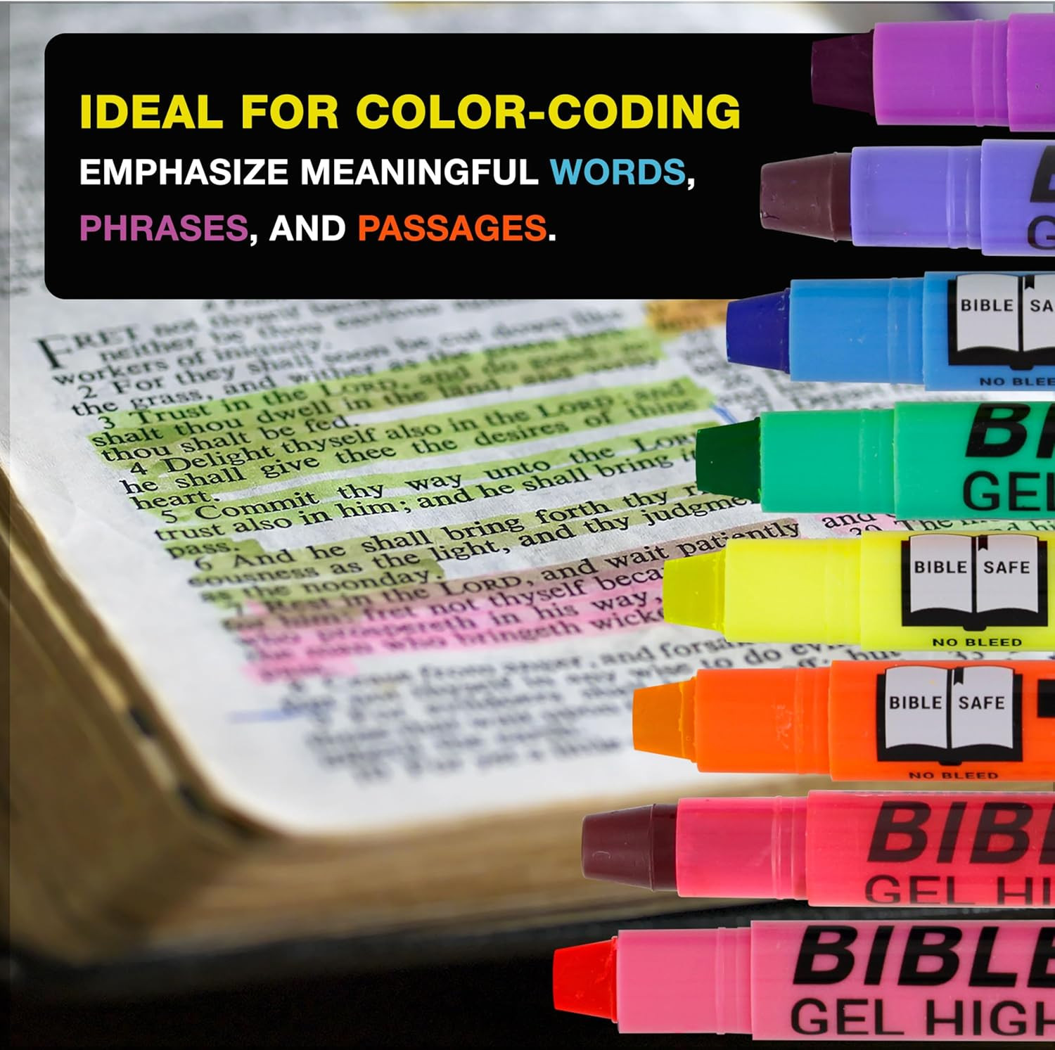 U.S. Office Supply Bible Safe Highlighter Set of 16, 2 Sets of 8 Bright Flourese