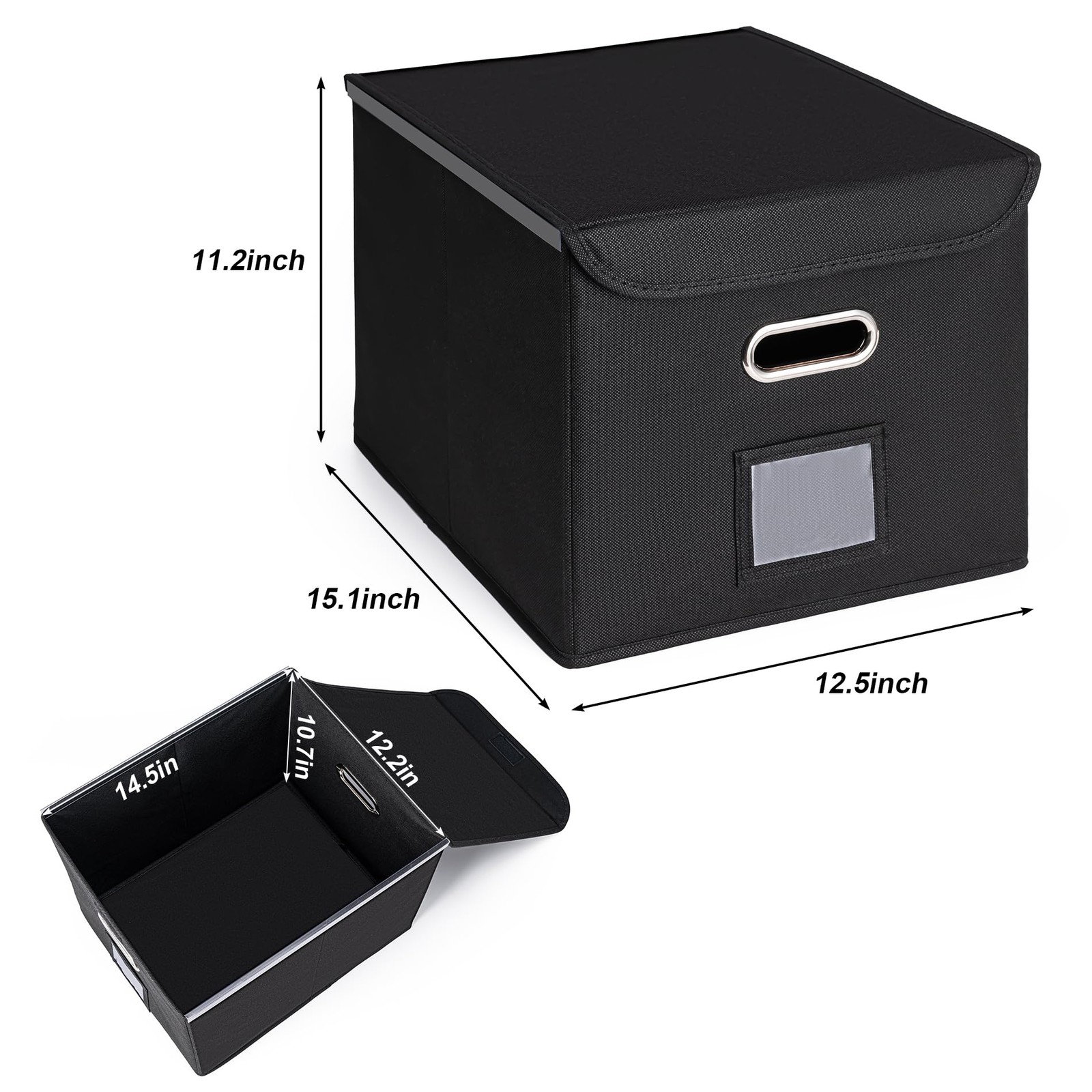 File Organizer Box with Lid, Large Hanging File Folder Organizer with Plastic…