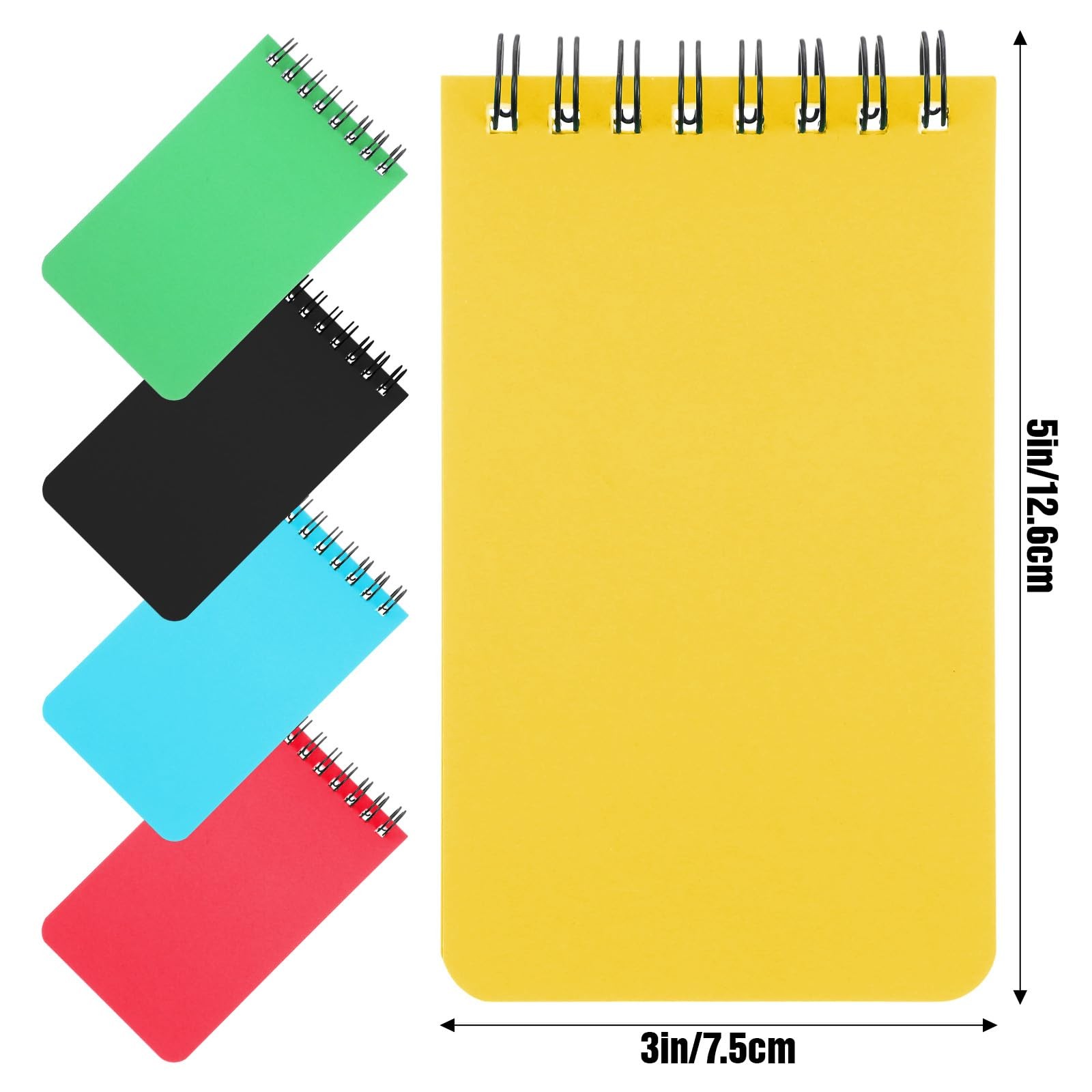 Limbeuuu 40 Pack Top Spiral Memo Pads, yellow, red, green, blue and black