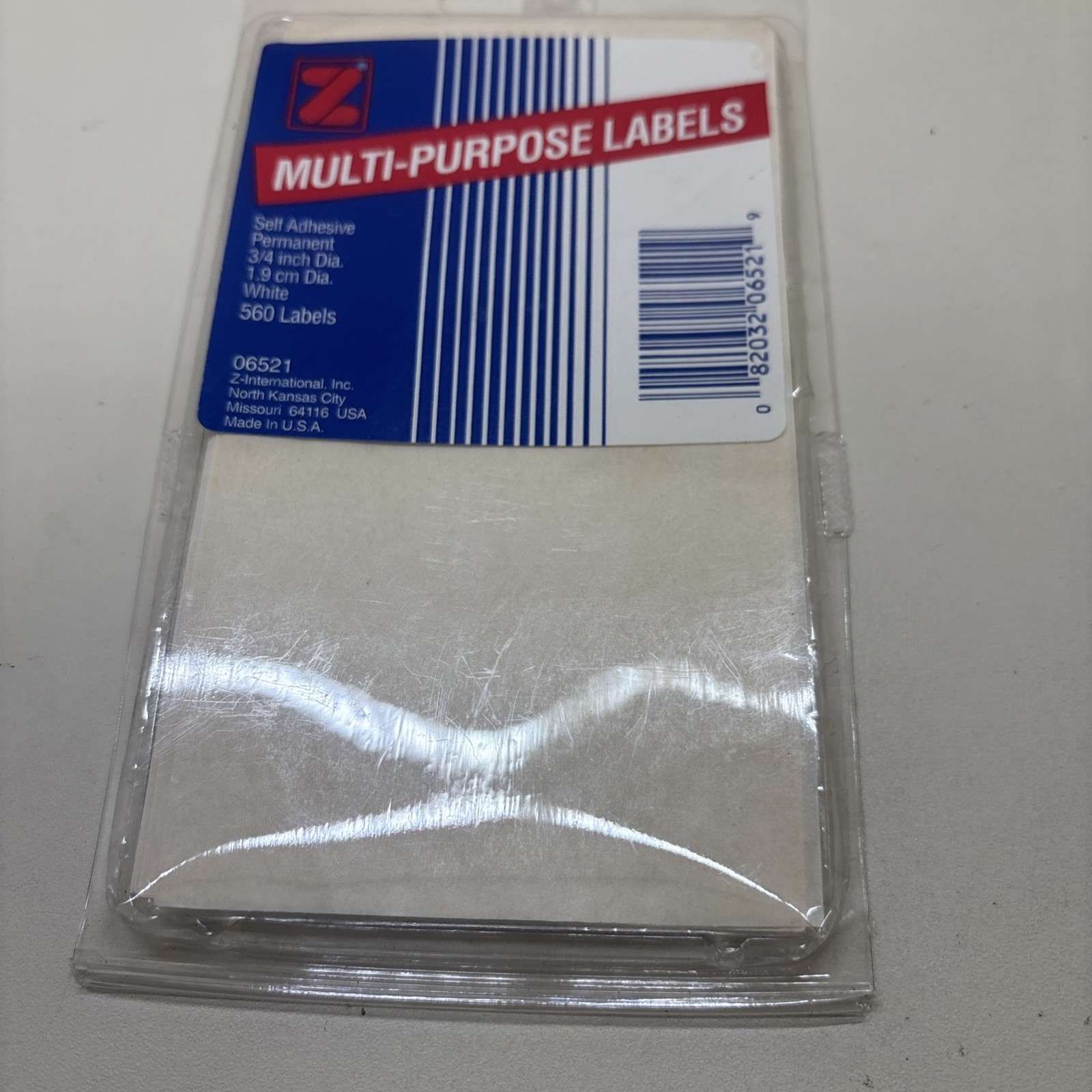 Z Multi-Purpose White Round Labels 3/4 Inch 560 Self Adhesive Permanent