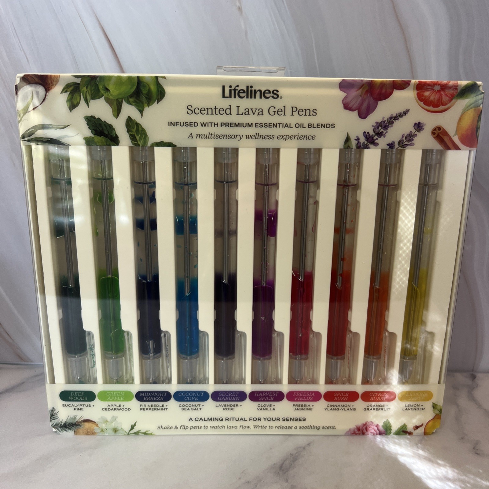 Lifelines Scented Lava Gel Pen 1 Count (Pack of 10), Multicolor essential oils