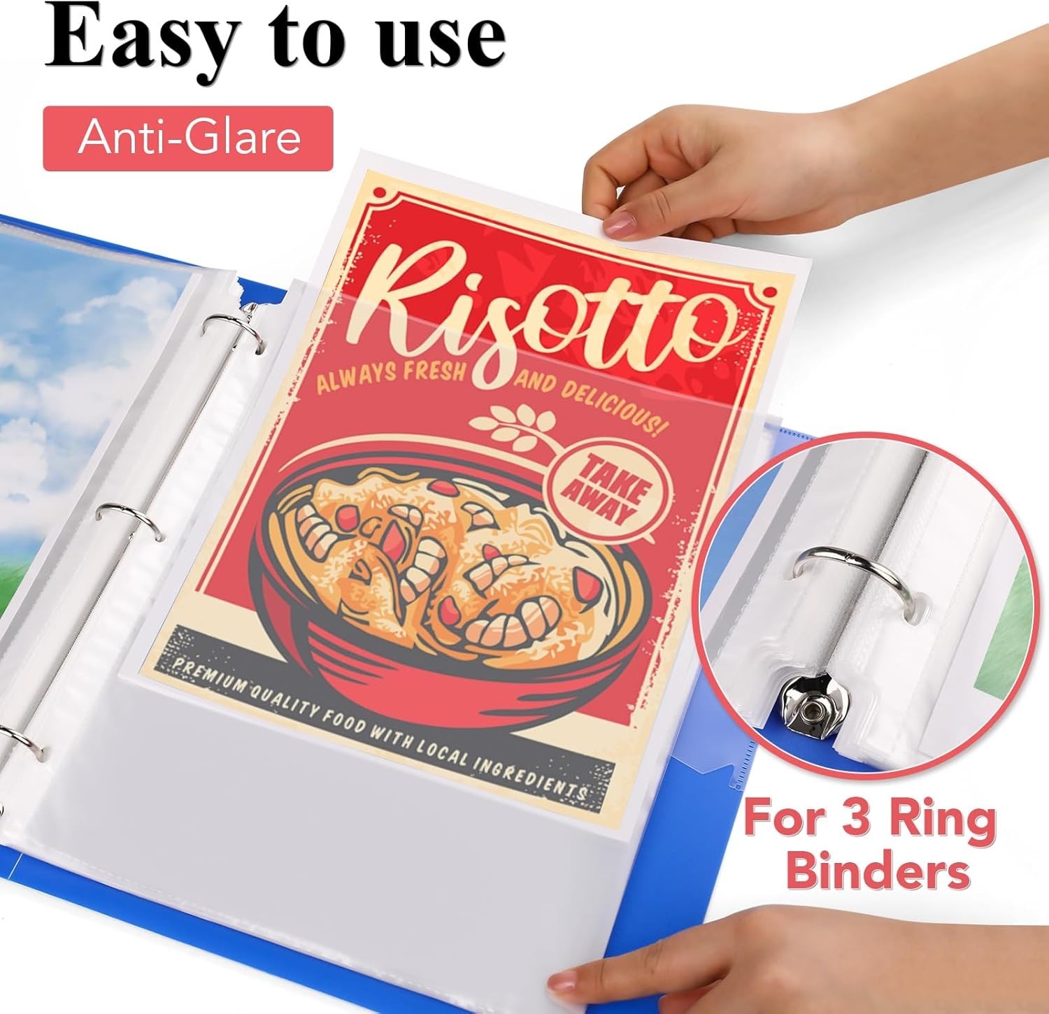 150/900Pk Sheet Protectors for 8.5 x 11 Inch Paper,Clear Plastic Sleeves for 3 R