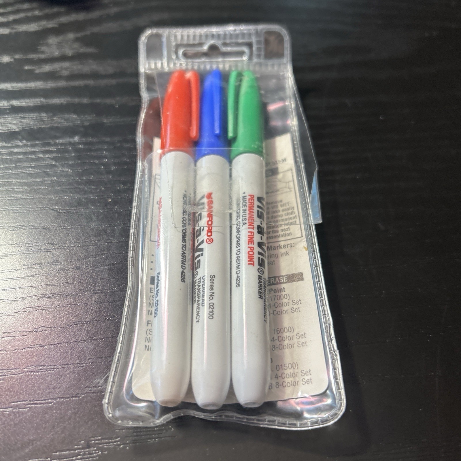 3 Sanford Vis-a-Vis Fine Point Permanent Markers Autograph Rare 02174 Blue NOS
