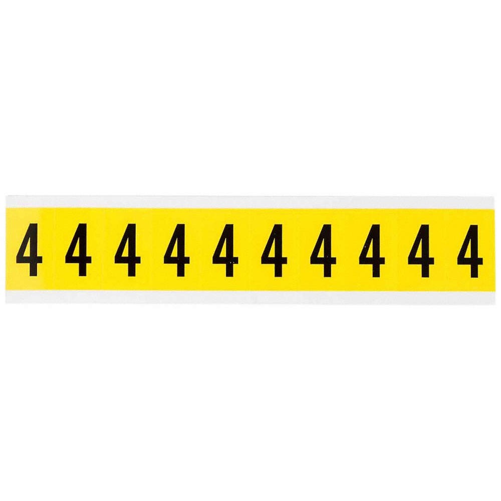 BRADY 3430-4 Number Label,4,1-1/2in.Hx7/8in.W 32MF71