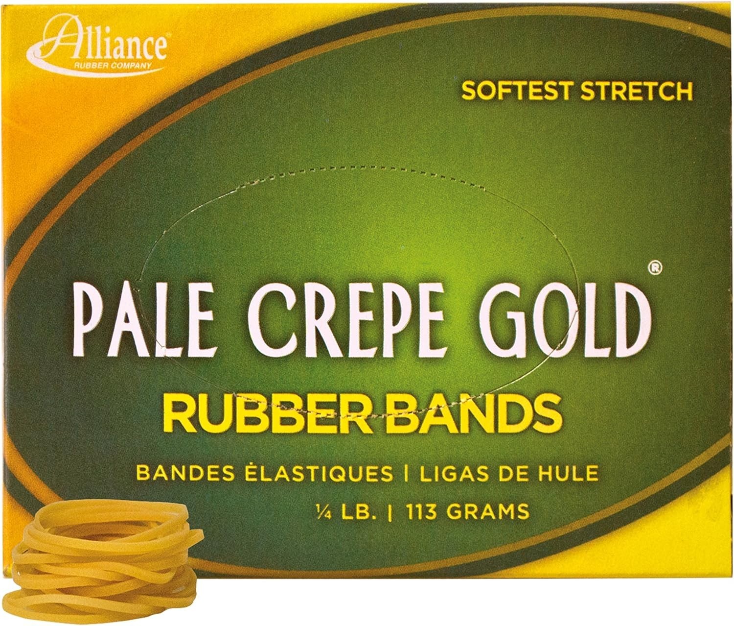 Alliance Rubber 20129 Pale Crepe Gold Rubber Bands
