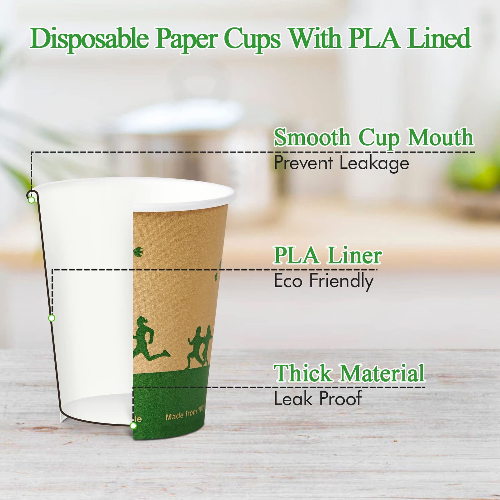 ECOLipak 240 Count 12 oz Compostable Paper 240 (Pack of 1), 12oz-240