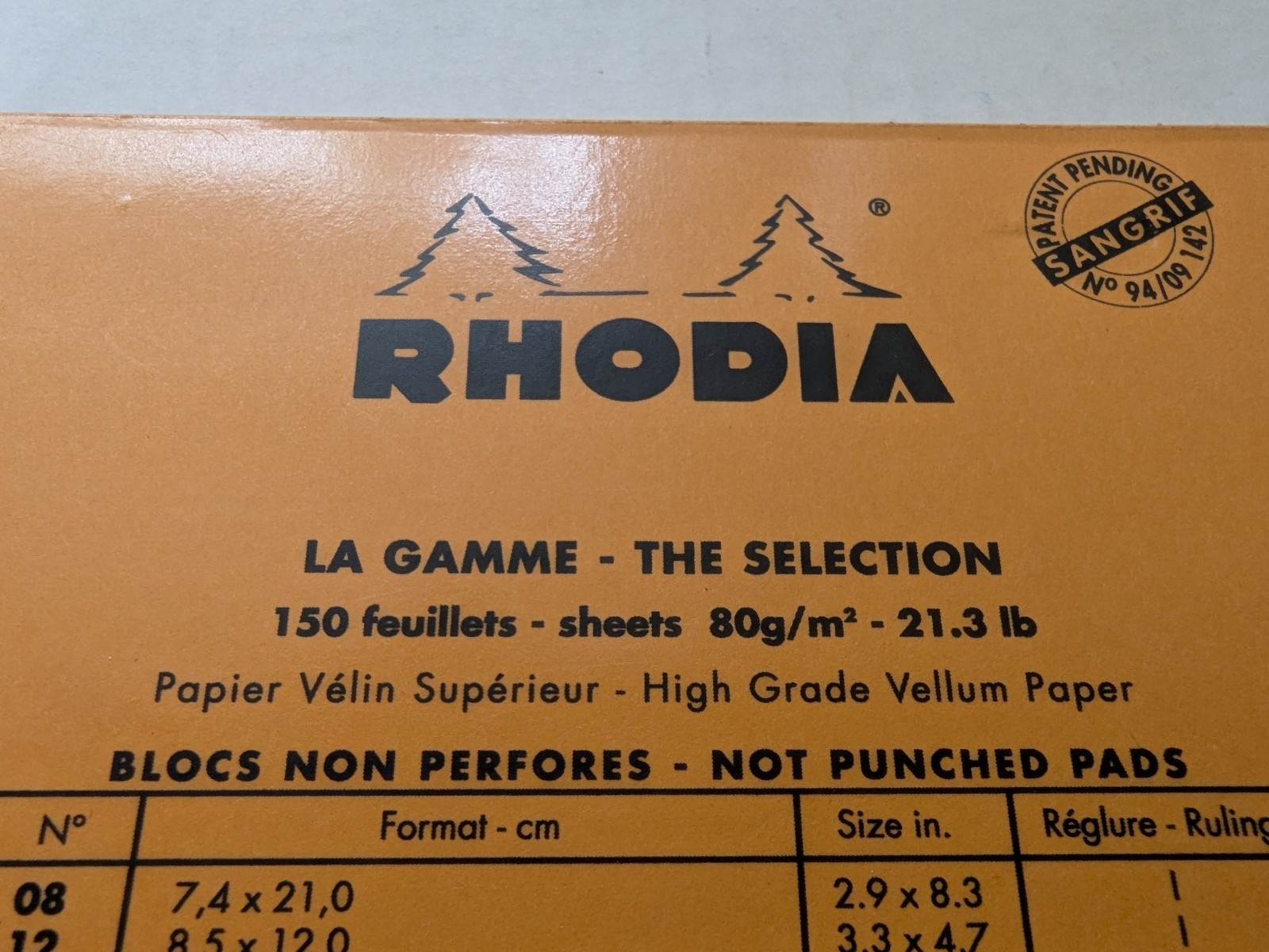 Rhodia Orange Lined 150-Sheet A5 5.8×8.3in Vellum Paper Tablets (Lot of 4 Pads)