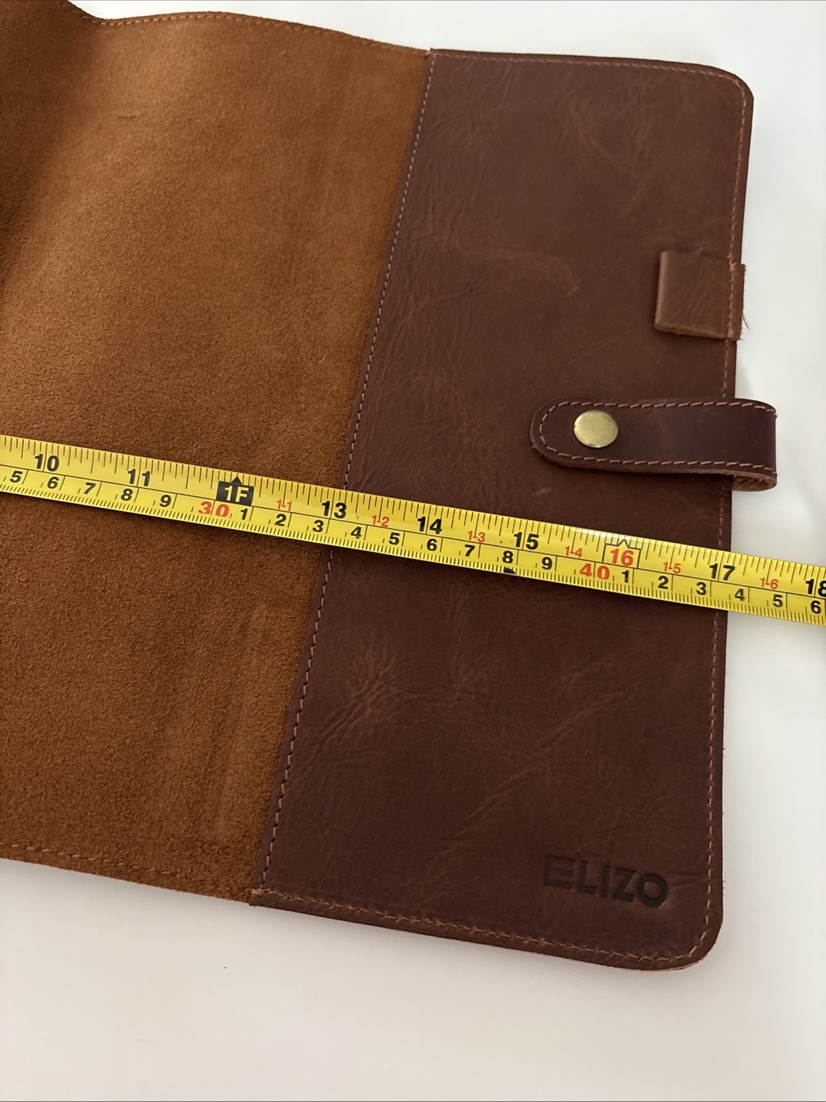 Elizo Brown Leather Portfolio/journal Cover NEW 8.5×10” Folded Snap Closure