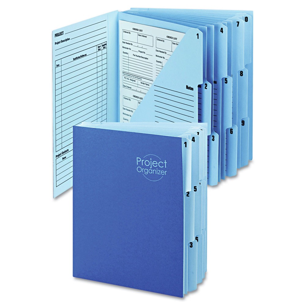 Smead 89200 Project Organizer w/Indexed Tabs – Letter/Lake Blue/Navy Blue New