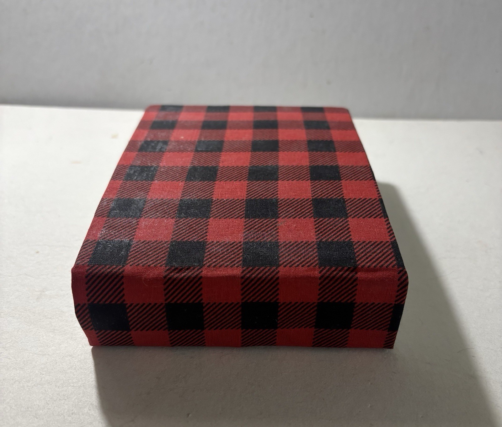 Handmade (fabric) Black Red Checker Blank Sketchbook Journal 4.5 in. x 6in