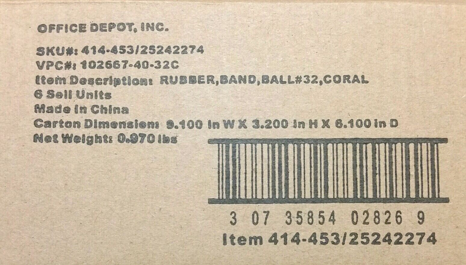 Office Depot Rubber Band Balls – Sz 32 Coral Colored Part 414-453 Qty 2, 4 or 6