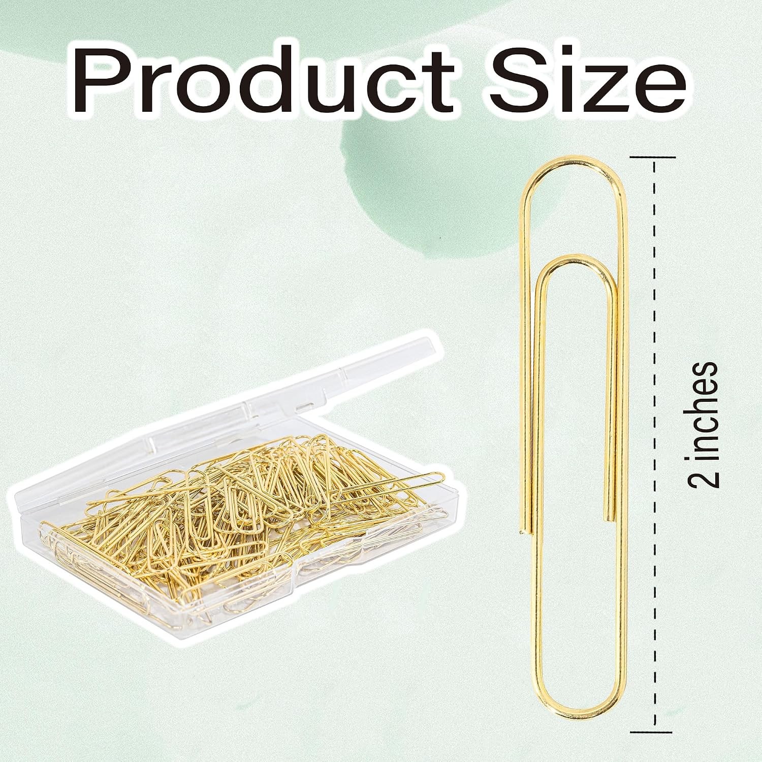100pcs Gold Paper Clips,Large Paper Clip 2 Inch Jumbo Paperclips,Smooth Heavy