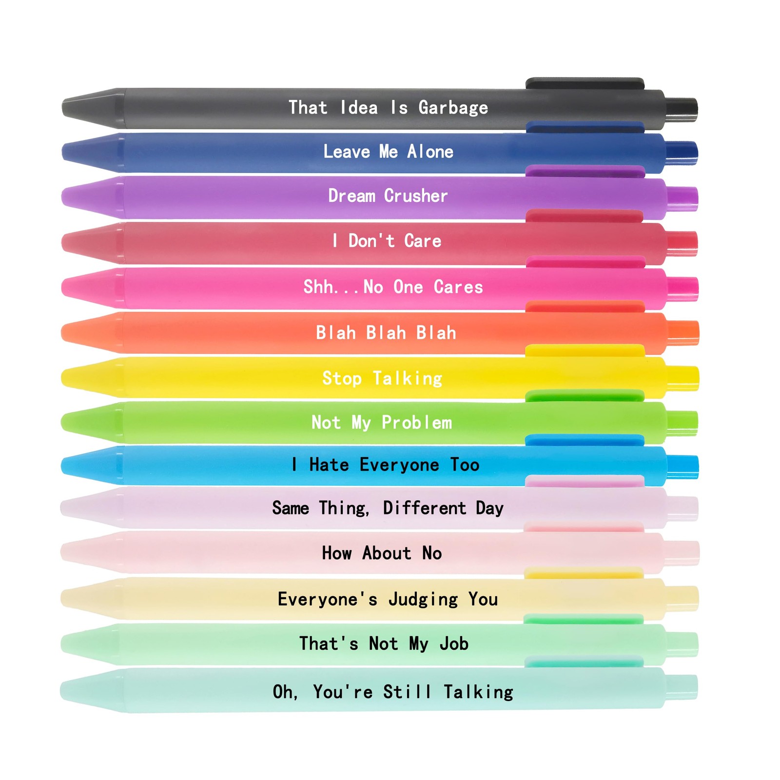 14 PCS Black Ink Ballpoint Pens Funny Tip 1.0mm Fine Adult Office Gift