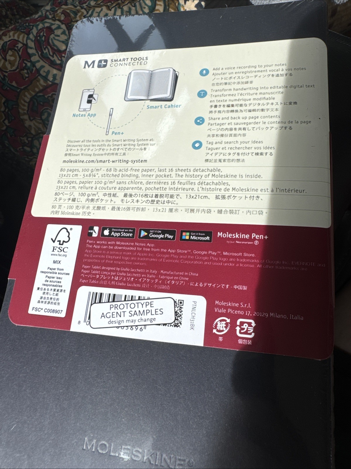 Moleskine Smart Cahier Journal, 2pk, Black Digital Ruled NotebooksPen+ Notes app