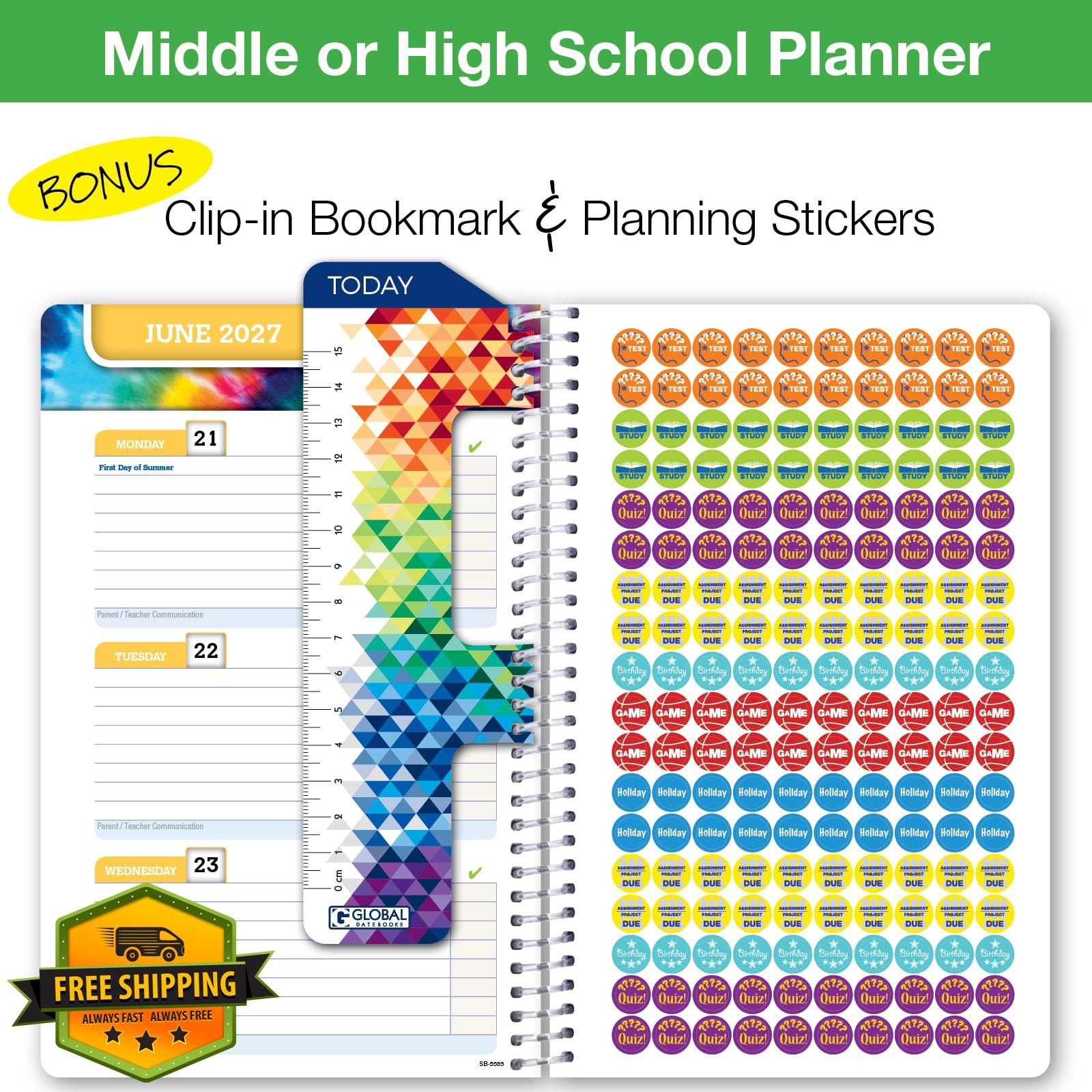 Global Datebooks 2026-2027 5.5″x8.5″ Academic Planner Blue