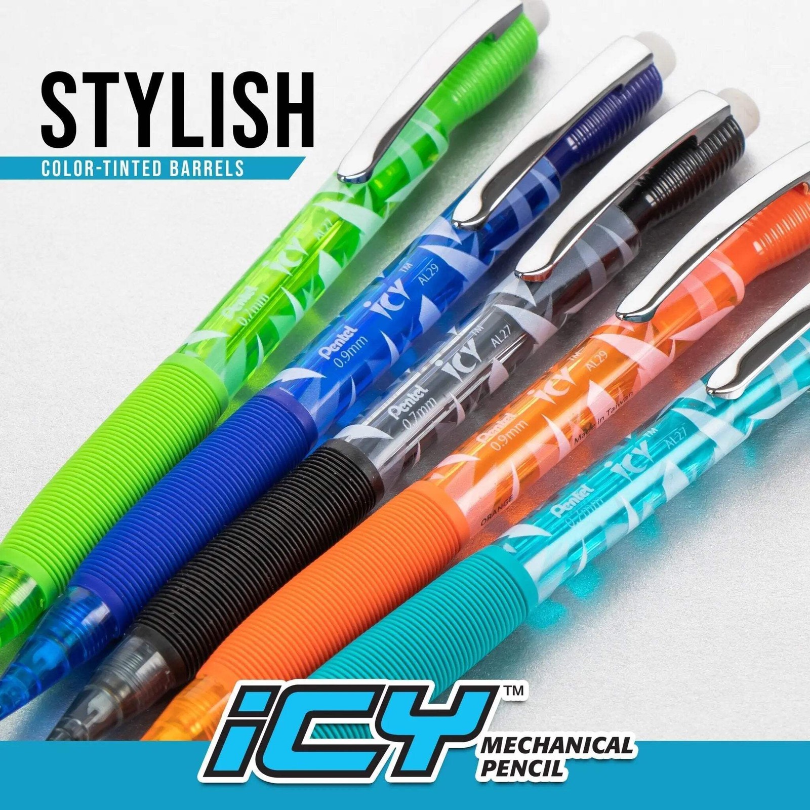 Pentel Icy Razzle-Dazzle Mechanical Pencil, (0.7mm), Assorted Barrels, Color May
